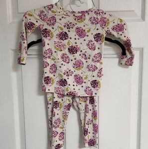 SweetHoney Kids Pajama Set - Purple and Cream Floral